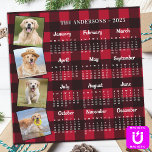 2026 Personalized Red Plaid Pet Photos Calendar<br><div class="desc">2026 Photo Calendar Magnet Cards - Send New Year Greetings or include in your Christmas gifts, these 5x7 photo calendar cards are perfect as Christmas and New Year cards to family and friends. Perfect to highlight or circle special family dates, anniversaries, birthdays, and reunions. Personalize these full year photo calendar...</div>