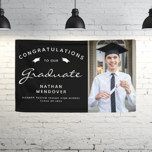2026 Photo Black and White Graduation Banner