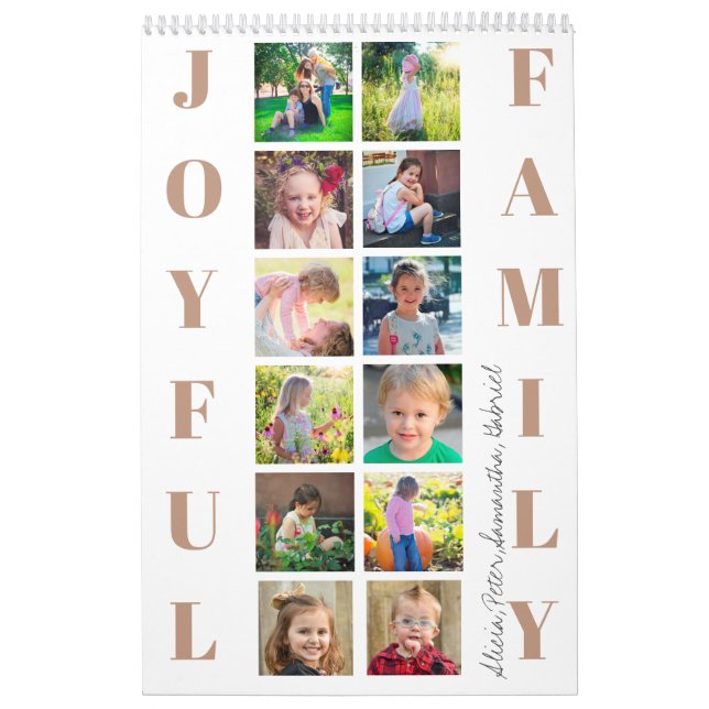 2026 photo collage family simple create your own c calendar (Cover)