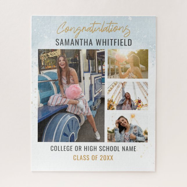 2026 Photo Collage Modern Graduation Jigsaw Puzzle (Vertical)