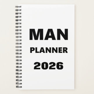 2026 Planner For Men Man Planner Black Font White