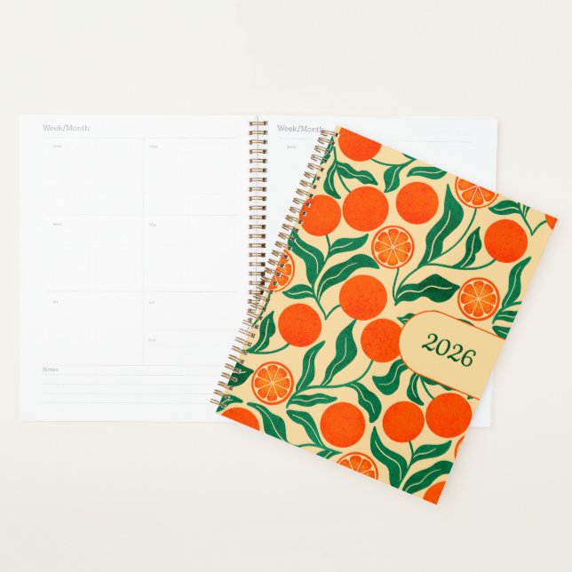 2026 Planner | Orange Citrus Botanical Design (Display)