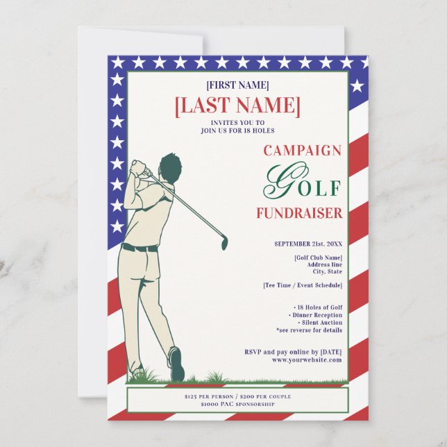 2026 Political Candidate Golf Scramble Fundraiser Invitation (Front)