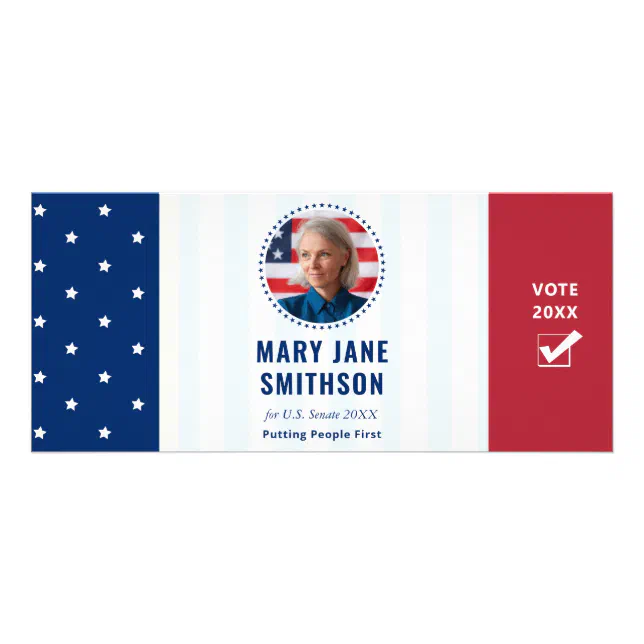2026 Political Flag Nonpartisan Candidate Campaign Rack Card | Zazzle