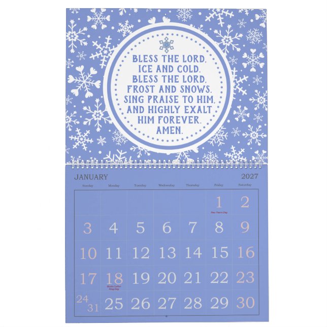 2026 Prayer Calendar (Jan 2027)