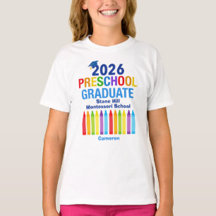 2026 Preschool Graduate Cute Custom Kids T-Shirt