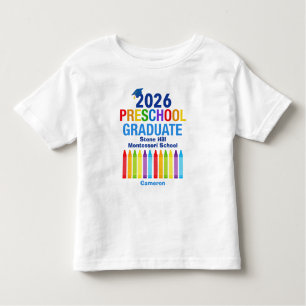 2026 Preschool Graduate Cute Customizable Toddler T-shirt