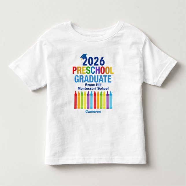 2026 Preschool Graduate Cute Customizable Toddler T-shirt (Front)