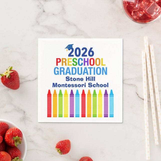 2026 Preschool Graduation Custom School Party Napkins (Insitu)