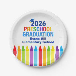 2026 Preschool Graduation Custom School Party Paper Plates