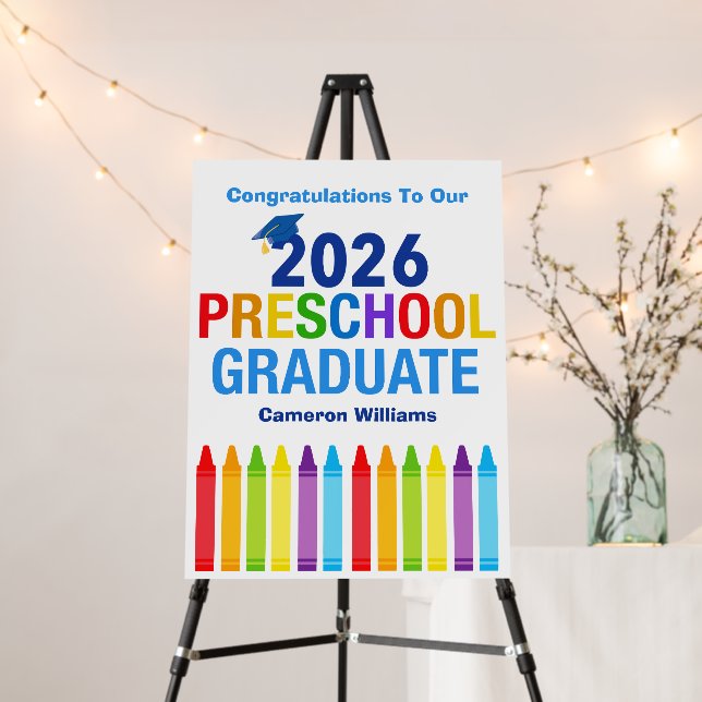 2026 Preschool Graduation Party Custom Graduate Foam Board (In Situ (Stand))