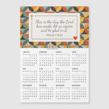 2026 Psalm 118:24 Retro Circles Magnetic Calendar