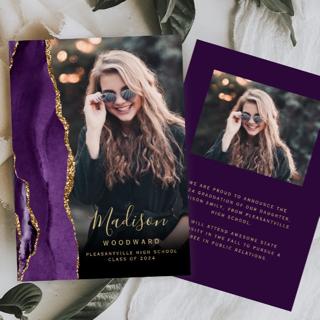 2026 Purple Agate Photo Graduation Announcement (Creator Uploaded)