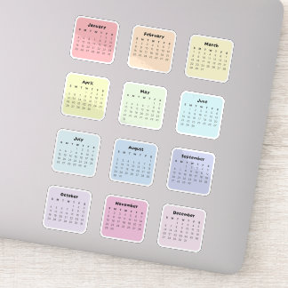 2026 Rainbow Calendar Sticker