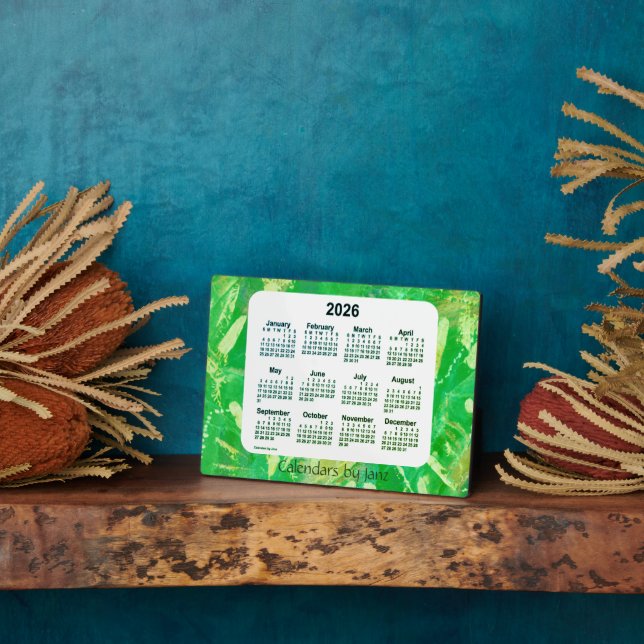 2026 Recoleta Green Tracks Desk Calendar by Janz Plaque (Side)