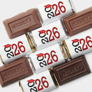 2026 Red and Black Graduation Party  Hershey's Miniatures
