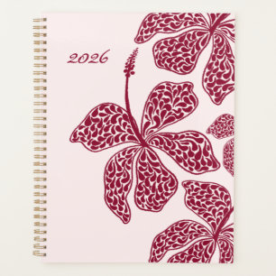 2026 Red Hibiscus Art Floral Planner