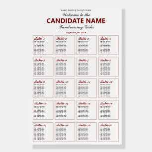 2026 Republican Fundraiser Gala Red Seating Chart Foam Board