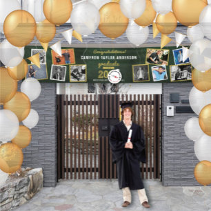 2026 Retro Chalkboard Sketch 10 Photo Graduation Banner