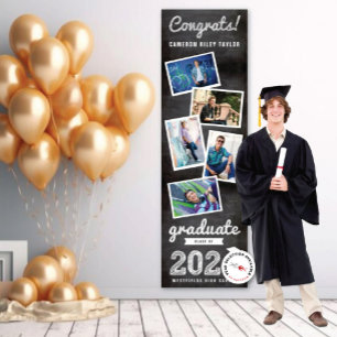 2026 Retro Chalkboard Sketch 5 Photo Graduation Banner