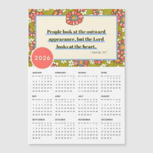 2026 Retro Floral 1 Samuel 16:7 Calendar