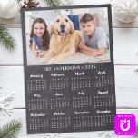 2026 Rustic Chalkboard Personalized Photo Calendar<br><div class="desc">2026 Photo Calendar Cards - Send New Year Greetings or include in your Christmas cards, these 5x7 photo calendar cards are perfect as Christmas and New Year cards to family and friends. Perfect to highlight or circle special family dates, anniversaries, birthdays, and reunions. Personalize these full year photo calendar cards...</div>