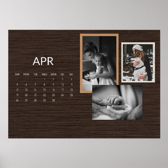 2026 Rustic Family Easel Calendar - April
