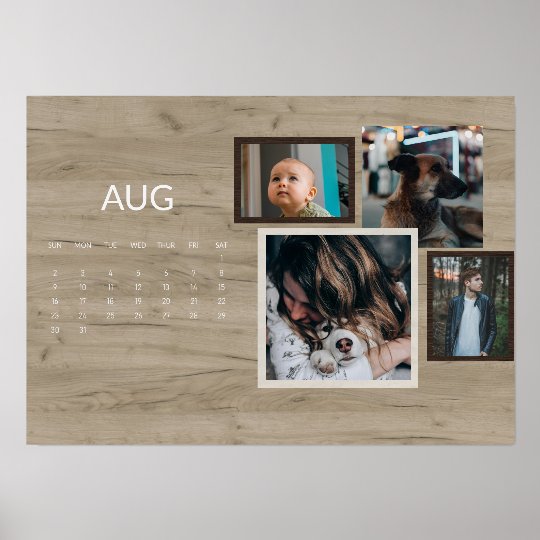 2026 Rustic Family Easel Calendar - August
