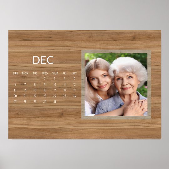 2026 Rustic Family Easel Calendar - December