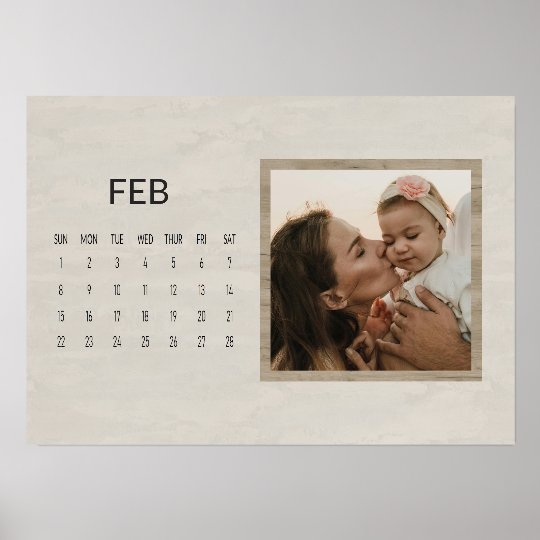 2026 Rustic Family Easel Calendar - February