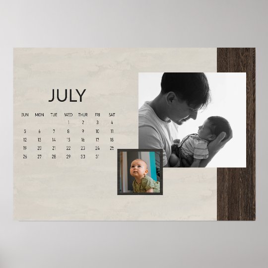 2026 Rustic Family Easel Calendar - July