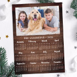 2026 Rustic Family Pet Dog 12 Month Photo Calendar Holiday Card<br><div class="desc">2026 Photo Calendar Cards - Send New Year Greetings or include in your Christmas cards, these 5x7 photo calendar cards are perfect as Christmas and New Year cards to family and friends. Perfect to highlight or circle special family dates, anniversaries, birthdays, and reunions. Personalize these full year photo calendar cards...</div>