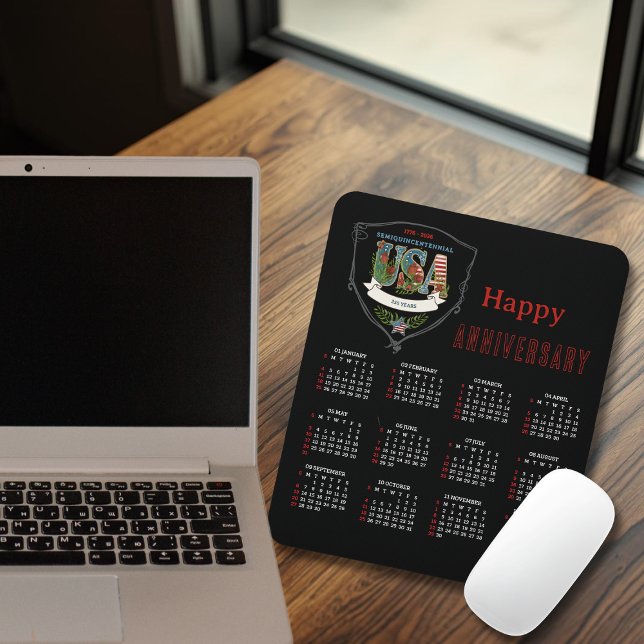2026 Semiquincentennial Botanical Calendar  Mouse Pad (2026 Semiquincentennial Botanical Calendar Mouse Pad)