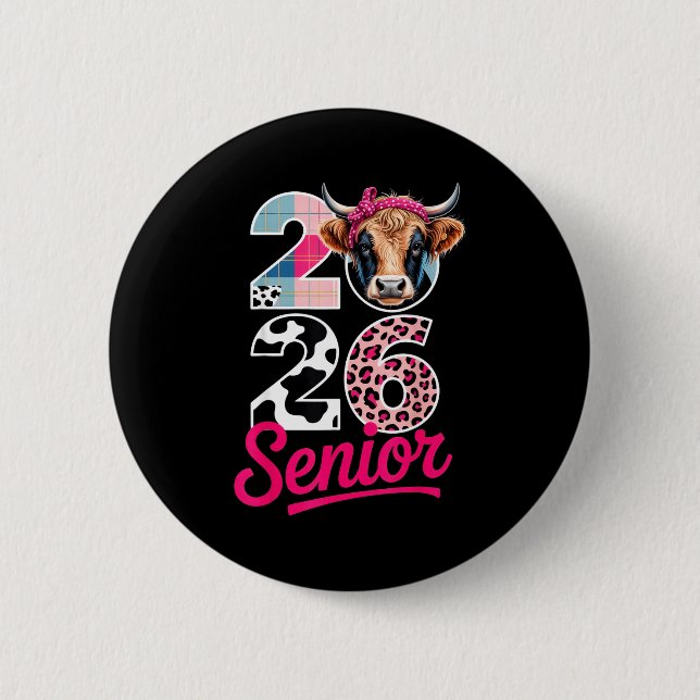 2026 Senior Cow Lovers Graduation Funny Cl Shirt F Button (Front)