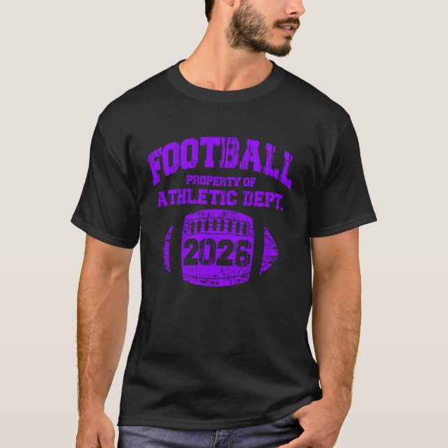 2026 Senior High School Football College Team Grad T-Shirt (Front)