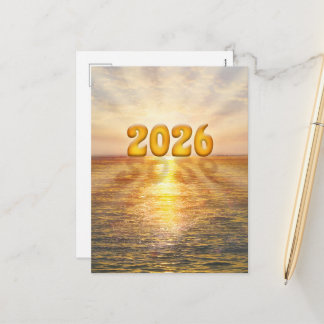 2026 showing up at the horizon holiday postcard