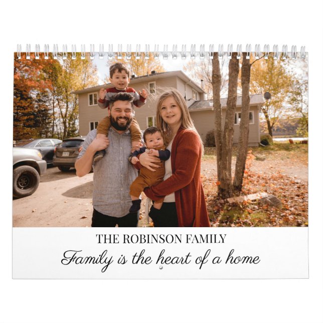 2026 Simple Create Your Own Custom Family Photo  Calendar (Cover)