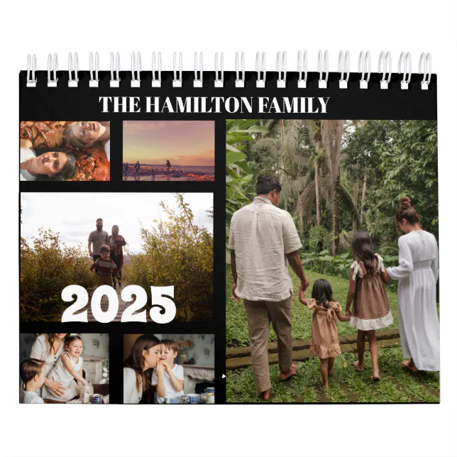 2026 Simple Custom Family Photo Collage Calendar Zazzle