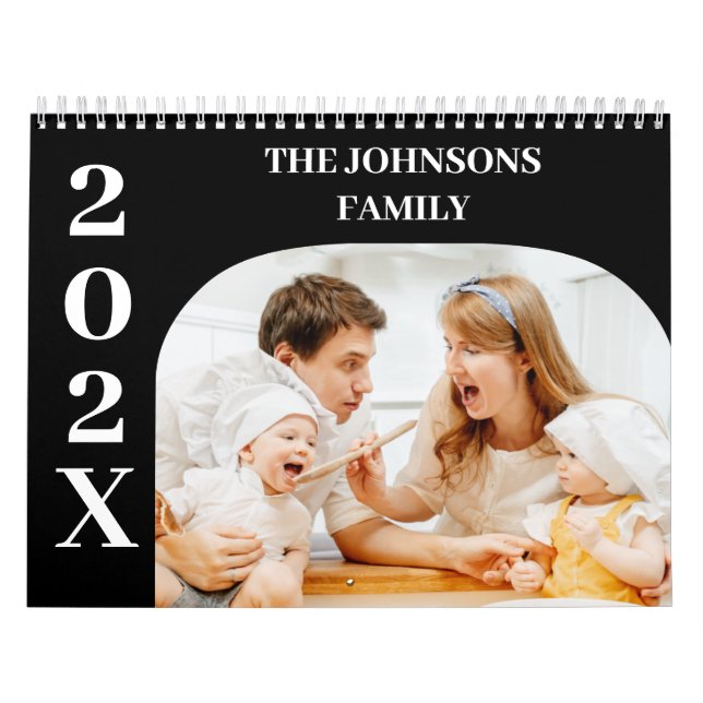 2026 Simple Modern Custom 14 Photos Family  Calendar (Cover)