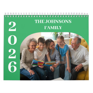 2026 Simple Modern Custom Photos Family Calendar