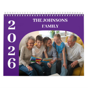2026 Simple Modern Custom Photos Family Calendar