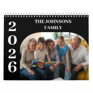 2026 Simple Modern Custom Photos Family Calendar