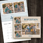 2026 Simple Rustic Family Photo Calendar<br><div class="desc">Give this rustic style keepsake family photo calendar gift this holiday. This calendar features a rustic wood background with photo frames for your favorite family photos. Each month offers either one horizontal frame or two square frames. Photography © Storytree Studios,  Stanford,  CA</div>