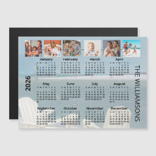 2026 Six Photos Beach Calendar Magnet