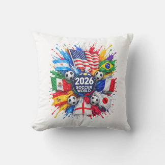 2026 Soccer World Championship Throw Pillow