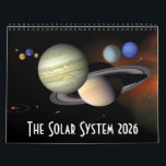 2026 Solar System Space Astronomy Planets Universe Calendar<br><div class="desc">This 2026 solar system calendar is a must for astronomy fans, and features twelve cool space photographs and illustrations from NASA and other agencies. The images used for each month are as follows: January - THE SUN - NASA/ESA February - MERCURY - NASA/Johns Hopkins University Applied Physics Laboratory/Carnegie Institution of...</div>