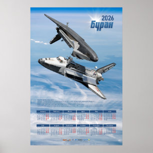 2026 Soviet Buran Shuttle Rendezvous Calendar Poster