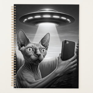2026 Sphynx Cat Calendar Selfie UFO Area 51 Planner