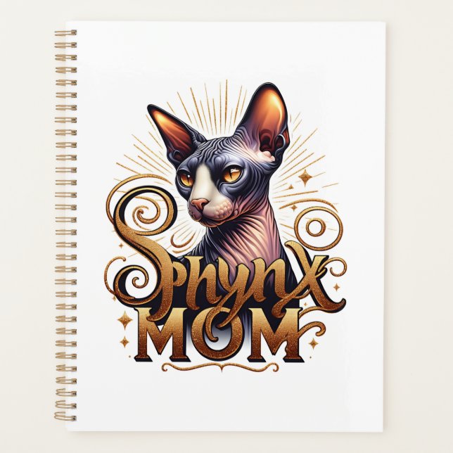 2026 Sphynx Cat Mom Calendar Planner (Front)