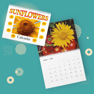 2026 Sunflower Flower Wall Calendar